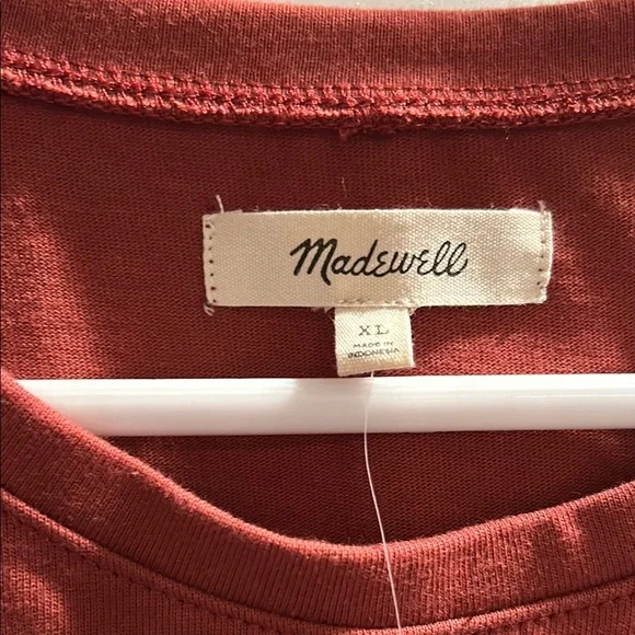 Madewell Clay Orange Red Boxy Crop Tee NWT - Picture 2 of 4